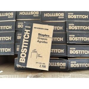 Genuine Case of‎ 20 Boxes Bostitch SB1030201/22M 1/2" Staples for P51-10B